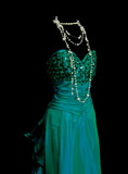 Chic A line Sweetheart Green Satin Pleated With Sequined Bodice Long Prom Dresses Party Dress 18th Birthday Outfits Graduation Dress HZ0311