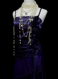 Chic A line Spaghetti Straps Grape With Flowers Long Prom Dresses Party Dress 19th Birthday Outfits Graduation Dress HZ0311