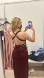 Chic Mermaid V Neck Burgundy Satin Prom Dresses Formal Dress 18th Birthday Outfits Prom Gown HZ0311