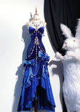 Elegant Mermaid Spaghetti Straps Royal Blue Velvet Long Prom Dresses Formal Dress Party Outfits Prom Gown HZ0311