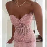 Mermaid Sweetheart Sleeveless Tulle Pink Long Formal Dresses Prom Dress HZ0311