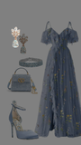 Classy A line Spaghetti Straps Blue Tulle Inspo For Women Girls Formal Party Gowns Long Prom Dresses HZ0311