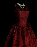 Vintage Ball Gown Spaghetti Strap Burgundy Sweet 16 Dresses Quinceanera Dress Long 15 Vestidos De Fiesta HZ0311