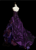 Vintage Ball Gown Strapless Purple Sweet 16 Dresses Quinceanera Dress Long 15 Vestidos De Fiesta HZ0311