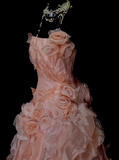 Vintage Ball Gown Strapless Pink Layered Tiered Sweet 16 Dresses Quinceanera Dress Long 15 Vestidos De Fiesta HZ0311