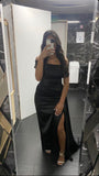 Classy Mermaid Off The Shoulder Black Satin Floor Length Prom Dresses Formal Dress Birthday Outfits Prom Gown HZ0311