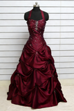 Pretty Ball Gown Halter Grape Prom Dresses Formal Dress 18th Birthday Outfits Prom Gown HZ0311