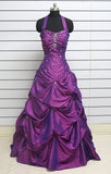 Pretty Ball Gown Halter Grape Prom Dresses Formal Dress 18th Birthday Outfits Prom Gown HZ0311