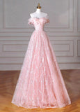 Sweet Mermaid Off The Shoulder Pink Sequin Floor Length Prom Dresses Formal Dress Birthday Outfits Prom Gown HZ0311