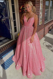 Sparkly Ball Gown Spaghetti Straps Sequin Orange Prom Dresses Formal Dress 18th Birthday Outfits Prom Gown HZ0311