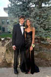 Sexy Mermaid Halter Black Split Prom Dresses Formal Dress 18th Birthday Outfits Prom Gown HZ0311