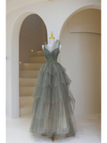 Unique Ball Gown Sweetheart Tulle Senior Aesthetic Prom Dresses Prom Gowns Formal Outfits Graduation Dress HZ0311