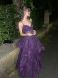 Modest long A line sweetheart dark burgundy sequins prom dress Formal Party Gown HZ0311