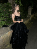 Modest long A line sweetheart dark burgundy sequins prom dress Formal Party Gown HZ0311