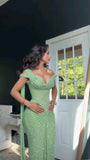 Elegant Mermaid Sweetheart Sequin Mint Green Prom Dresses For Teens Formal Dress Party Outfits Prom Gown HZ0311