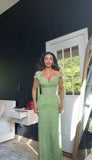 Elegant Mermaid Sweetheart Sequin Mint Green Prom Dresses For Teens Formal Dress Party Outfits Prom Gown HZ0311