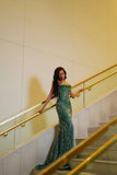 Glamour Mermaid Sweetheart Green Sequin Beads Prom Dresses Party Dress 20th Birthday Outfits Graduation Dress HZ0311