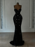 Sparkly Mermaid Spaghetti Straps White Sequin Beaded Wedding Dress Long Bridal Gown Wedding Dresses HZ0311