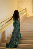 Glamour Mermaid Sweetheart Green Sequin Beads Prom Dresses Party Dress 20th Birthday Outfits Graduation Dress HZ0311