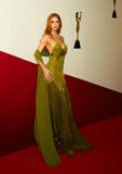Sexy Mermaid Halter Olive Green Lace Backless Long Prom Dresses Impress 20th Birthday Outfits Prom Gown HZ0311