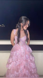 Cute Ball Gown Sweetheart Pink Lace Long Prom Dresses Impress 20th Birthday Outfits Prom Gown HZ0311