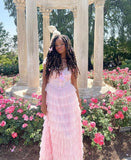 Modest A line Sweetheart Pink Tulle Prom Dresses Long Party Dress 18th Birthday Outfits Graduation Dress HZ0311