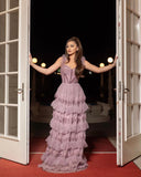 Chic Ball Gown Sweetheart Tulle Floor Length Prom Dresses Formal Dress Birthday Outfits Prom Gown HZ0311