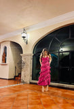 Modest Sheath Spaghetti Straps Hot Pink Prom Dresses Party Dress 16th Birthday Outfits Graduation Dress HZ0311