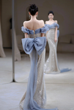 Classy Mermaid Off The Shoulder Sequin Prom Dresses Formal Dress 18th Birthday Outfits Prom Gown HZ0311