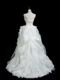 Vintage Ball Gown Spaghetti Strap Sleeveless White Fitted Long Wedding Dress Bride Gown Wedding Dresses HZ0311