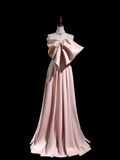 Retro A Line Strapless Pink Satin Long Prom Dresses Impress 18th Birthday Outfits Prom Gown HZ0311