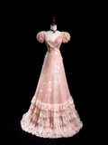Retro A Line Sweetheart Blush Pink Velvet Sequin Long Prom Dresses Impress 18th Birthday Outfits Prom Gown HZ0311