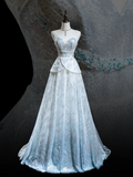 Pretty Ball Gown Sweetheart Light Sky Blue Sequin Senior Aesthetic Prom Dresses Prom Gowns Formal Outfits Graduation Dress HZ0311