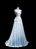 Pretty Ball Gown Sweetheart Light Sky Blue Sequin Senior Aesthetic Prom Dresses Prom Gowns Formal Outfits Graduation Dress HZ0311