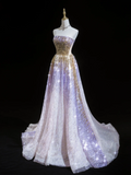 Pretty Ball Gown Strapless Sequin Senior Aesthetic Prom Dresses Prom Gowns Formal Outfits Graduation Dress HZ0311