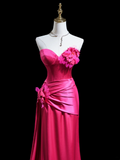 Timeless Mermaid Sweetheart Hot Pink Satin Long Prom Dresses Inspiration Party Dress Prom Gowns HZ0311