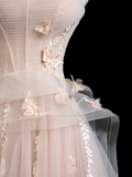 Pretty Ball Gown Strapless Blush Pink Tulle Senior Aesthetic Prom Dresses Prom Gowns Formal Outfits Graduation Dress HZ0311