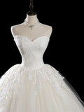 Princess Ball Gown Sweetheart Sleeveless Tulle Fitted Corset Long Wedding Dress Bride Gowns White Wedding Dresses HZ0311