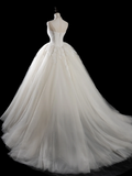 Princess Ball Gown Sweetheart Sleeveless Tulle Fitted Corset Long Wedding Dress Bride Gowns White Wedding Dresses HZ0311