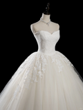 Princess Ball Gown Sweetheart Sleeveless Tulle Fitted Corset Long Wedding Dress Bride Gowns White Wedding Dresses HZ0311