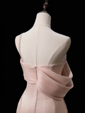 Timeless Mermaid One Shoulder Blush Pink Satin Long Prom Dresses Inspiration Party Dress Prom Gowns HZ0311