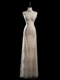Vintage Sheath Strapless Sleeveless White Fitted Beaded Long Wedding Dress Bride Gown Wedding Dresses HZ0311