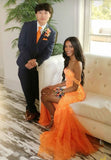 Sexy Mermaid Off The Shoulder Sequin Split Prom Dresses Formal Dress 18th Birthday Outfits Prom Gown HZ0311
