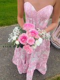Fancy A Line Sweetheart Pink Satin Long Prom Dresses For Teens Formal Dress Party Outfits Prom Gown HZ0311
