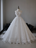 Princess Ball Gown Strapless Sleeveless Lace Fitted Corset Long Wedding Dress Bride Gowns White Wedding Dresses HZ0311
