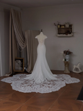 Princess Mermaid High Neck Long Sleeve Lace Fitted Corset Long Wedding Dress Bride Gowns White Wedding Dresses HZ0311