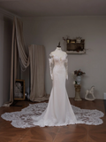 Princess Mermaid High Neck Long Sleeve Lace Fitted Corset Long Wedding Dress Bride Gowns White Wedding Dresses HZ0311