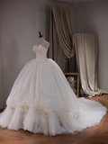 Princess Ball Gown Strapless Sleeveless Fitted Corset Tulle Wedding Dress Bride Gowns White Wedding Dresses HZ0311
