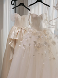 Timeless Ball Gown Spaghetti Strap Sleeveless Tulle Fitted Corset Long Wedding Dress Bride Gowns White Wedding Dresses HZ0311