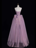 Beautiful Ball Gown Strapless Lilac Tulle Prom Dresses For Teens Formal Dress Party Outfits Prom Gown HZ0311